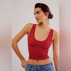 Intimately by Free People Clean Slate Seamless Tank Size S / XS Red Ribbed Top
